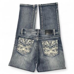 Boot Cut Jeans with Embroidered Pockets